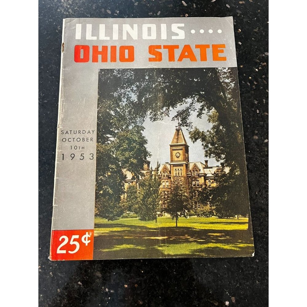 Vintage October 10, 1953 Illinois vs Ohio State College Football Program